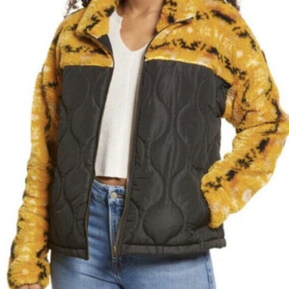 Thread & Supply Yellow Aztec and Black Quilted Women's Jacket XL - Picture 1 of 10